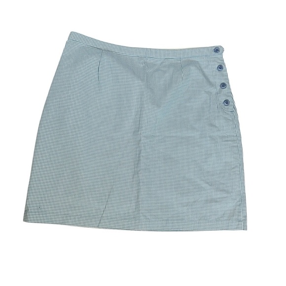 Christopher & Banks Gingham Blue and White Skirt Button Accents Womens Sz 14 - Picture 2 of 10